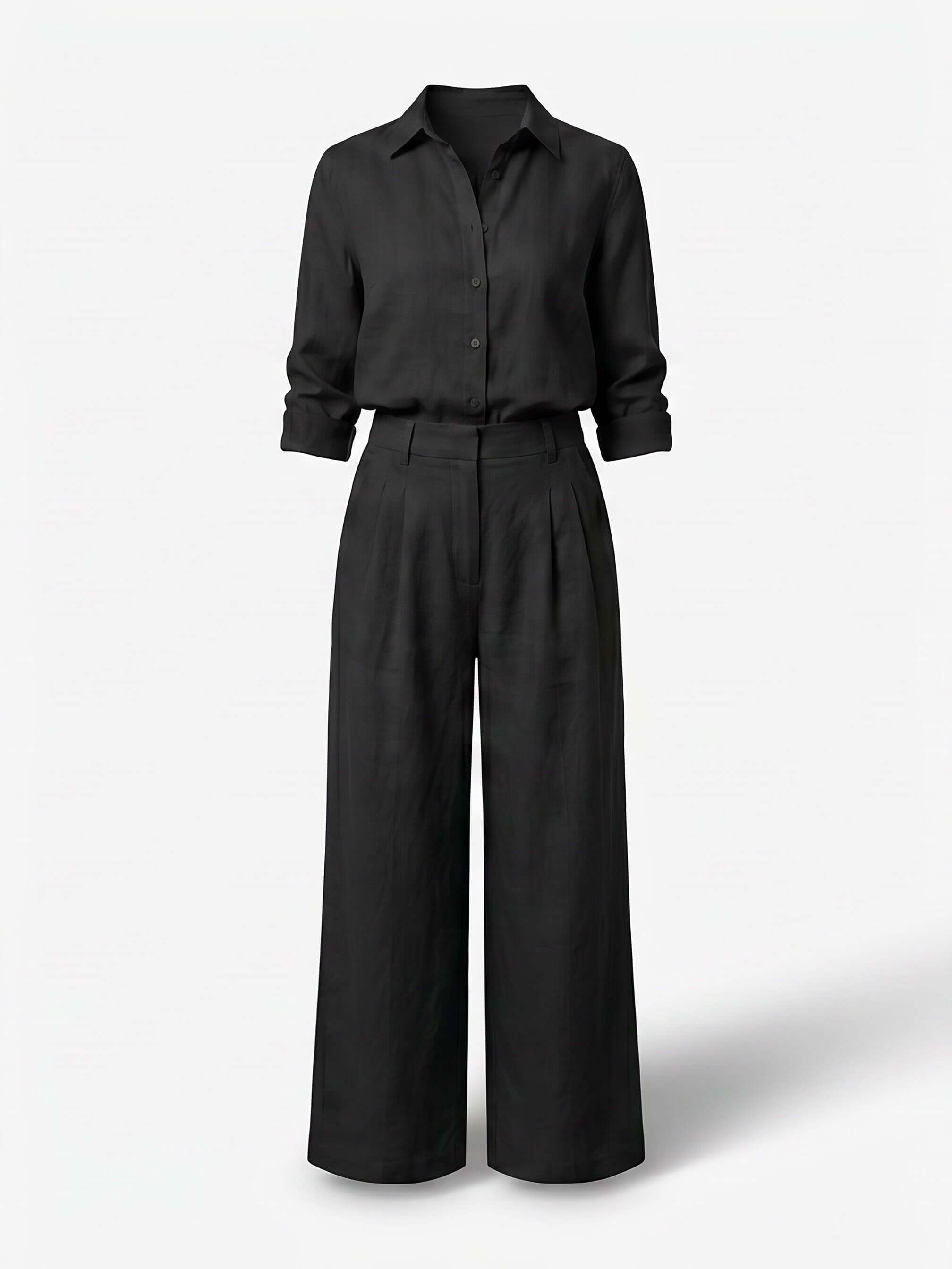 Women’s Tailored Shirt and Wide-Leg Trouser Set