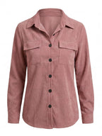Women’s Corduroy Button Shirt – Classic Collar & Structured Casual Fit