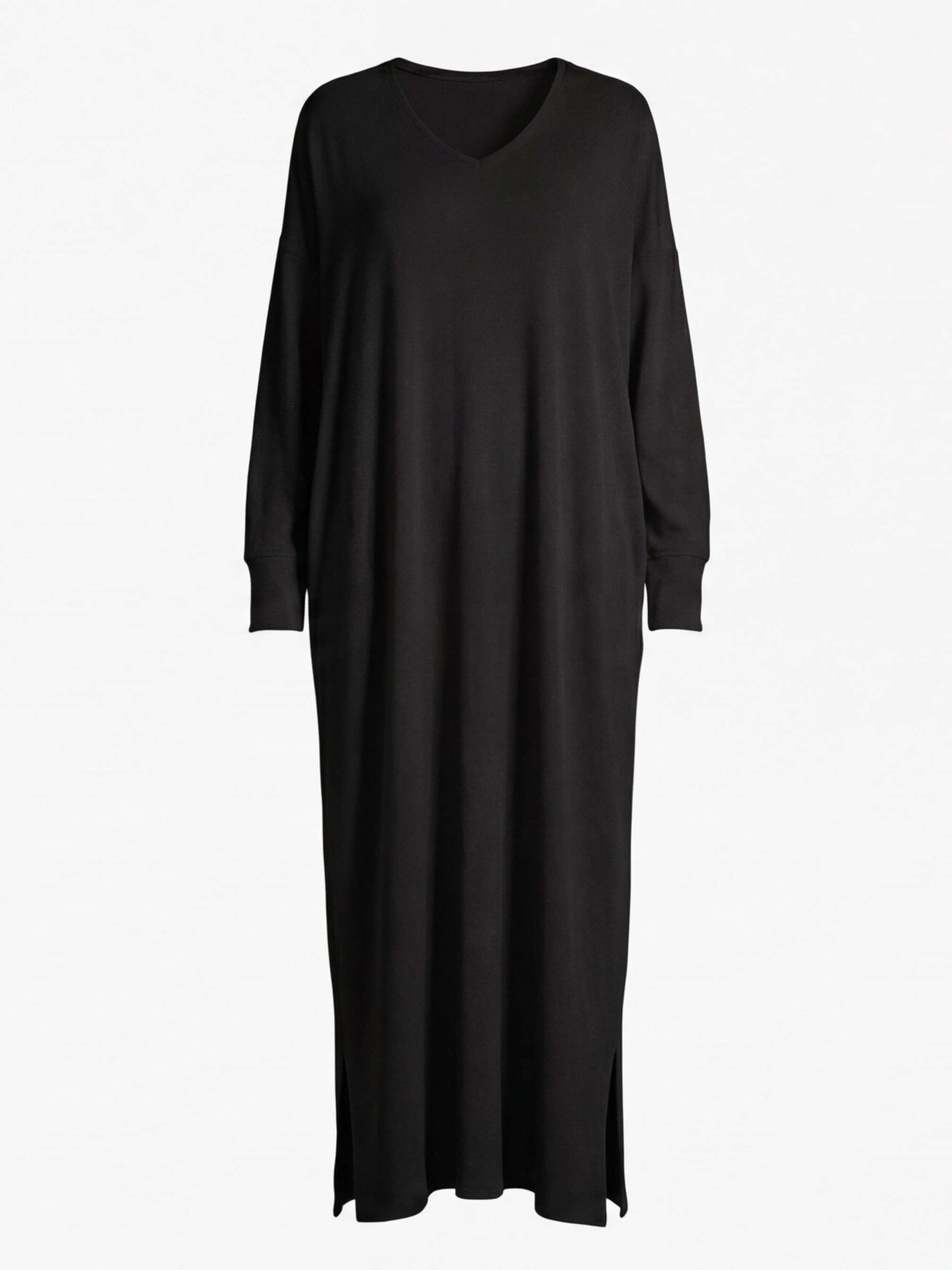 Women’s Minimalist Maxi Dress – Relaxed Fit with V-Neck