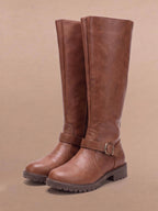 Women’s Knee-High Buckle Strap Boots