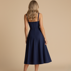Elegant Floral Corset Midi Dress – Feminine & Flattering