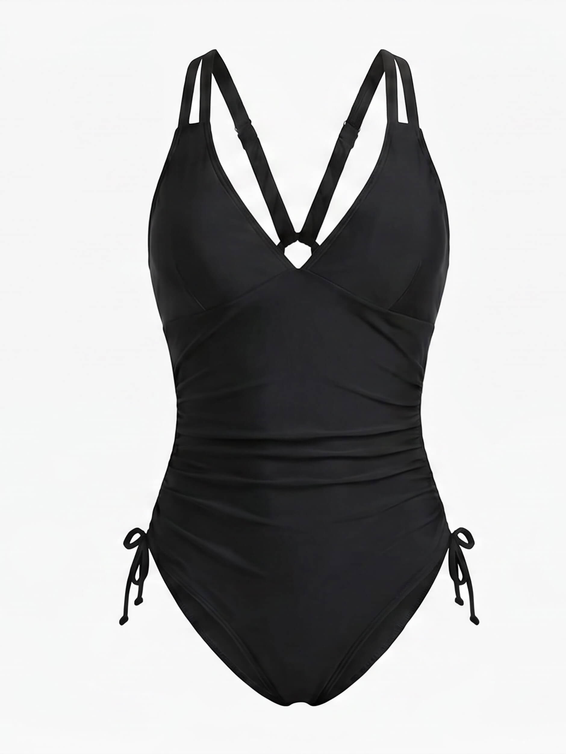 Women’s Side Tie Halter One-Piece Swimsuit