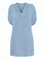 Women’s V-Neck Draped Mini Dress
