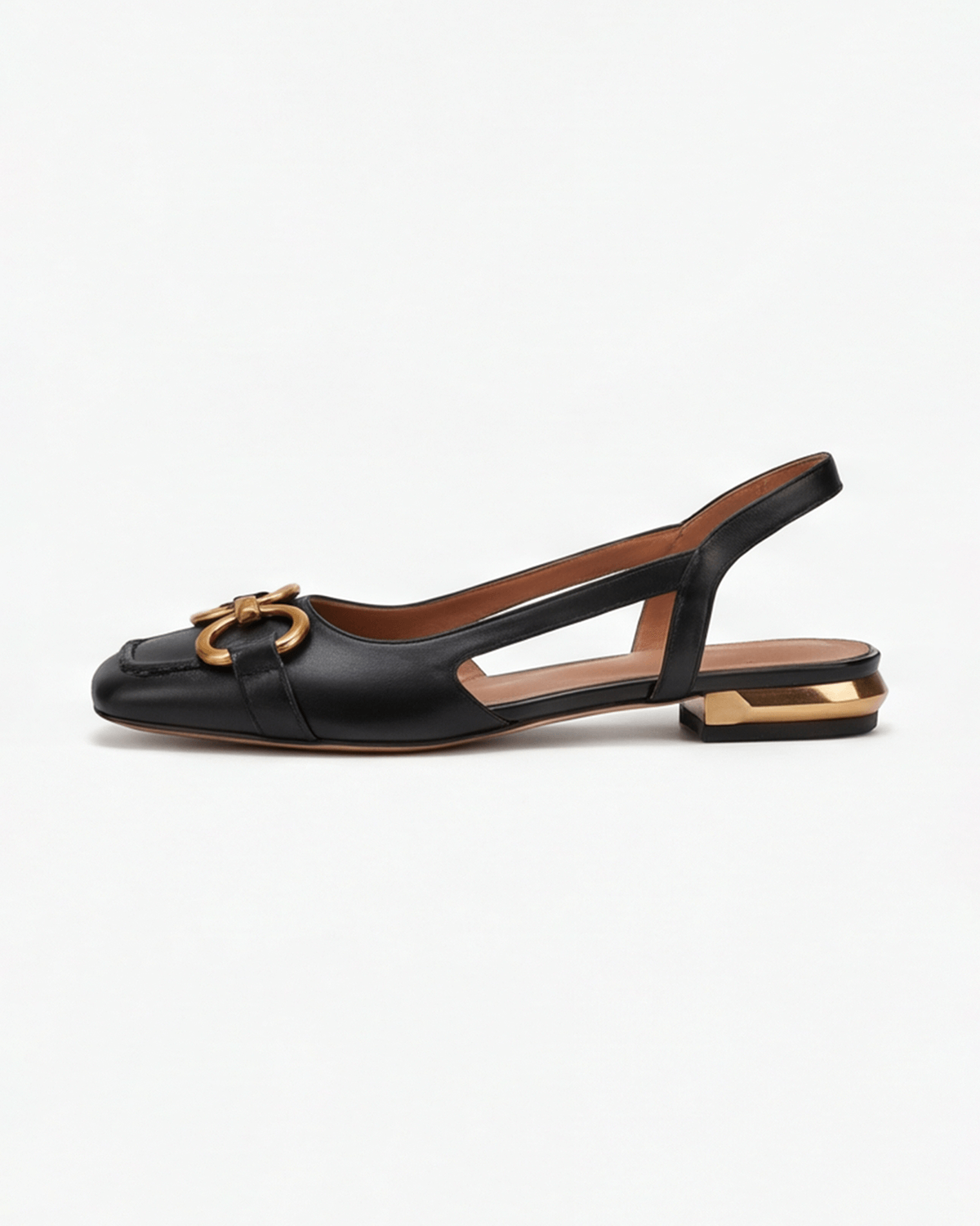 Women’s Gold Chain Detail Slingback Flats