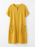 Women’s Zip Neck Pocket Mini Dress