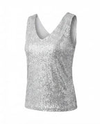 Women’s Sequined V-Neck Sleeveless Top