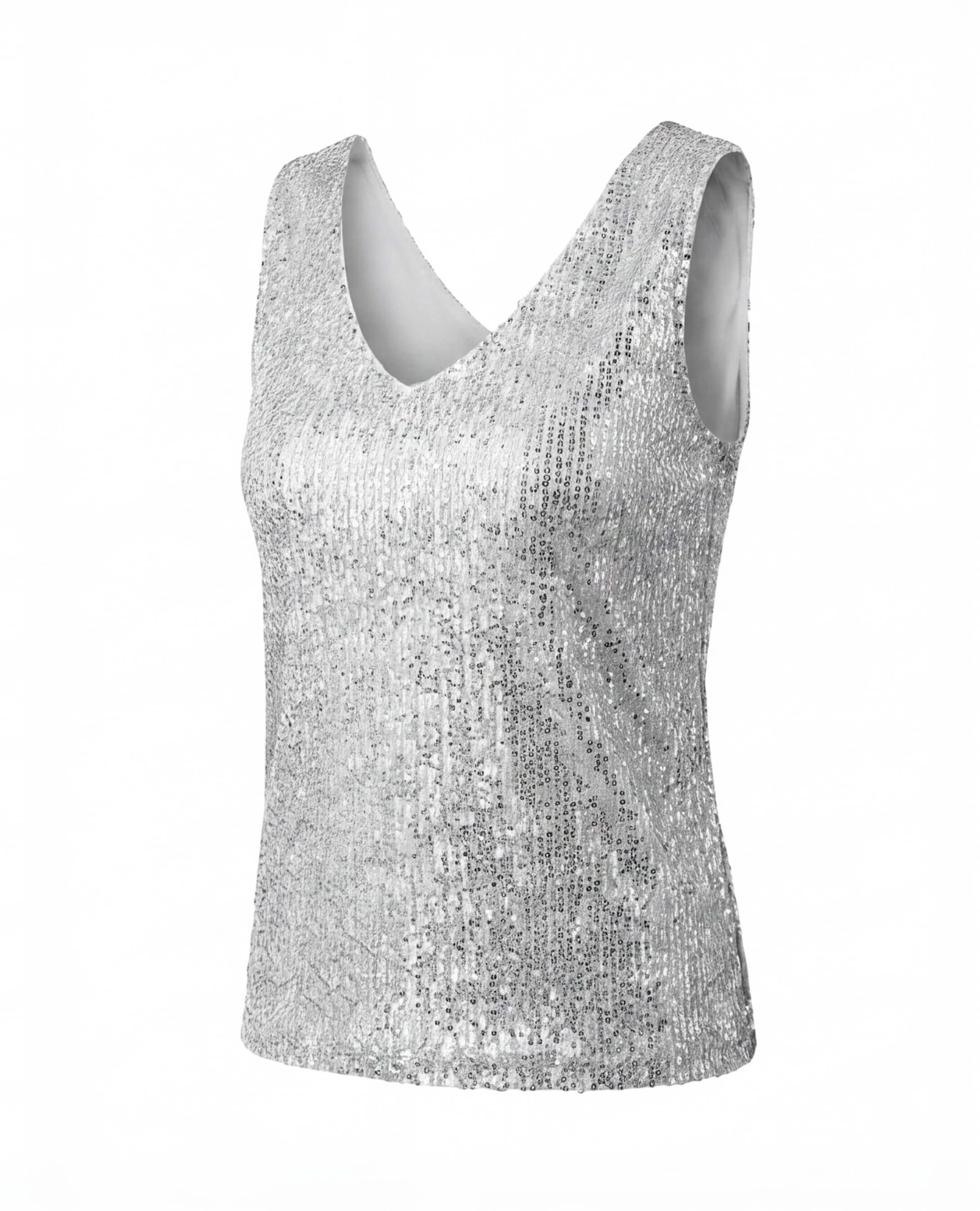 Women’s Sequined V-Neck Sleeveless Top
