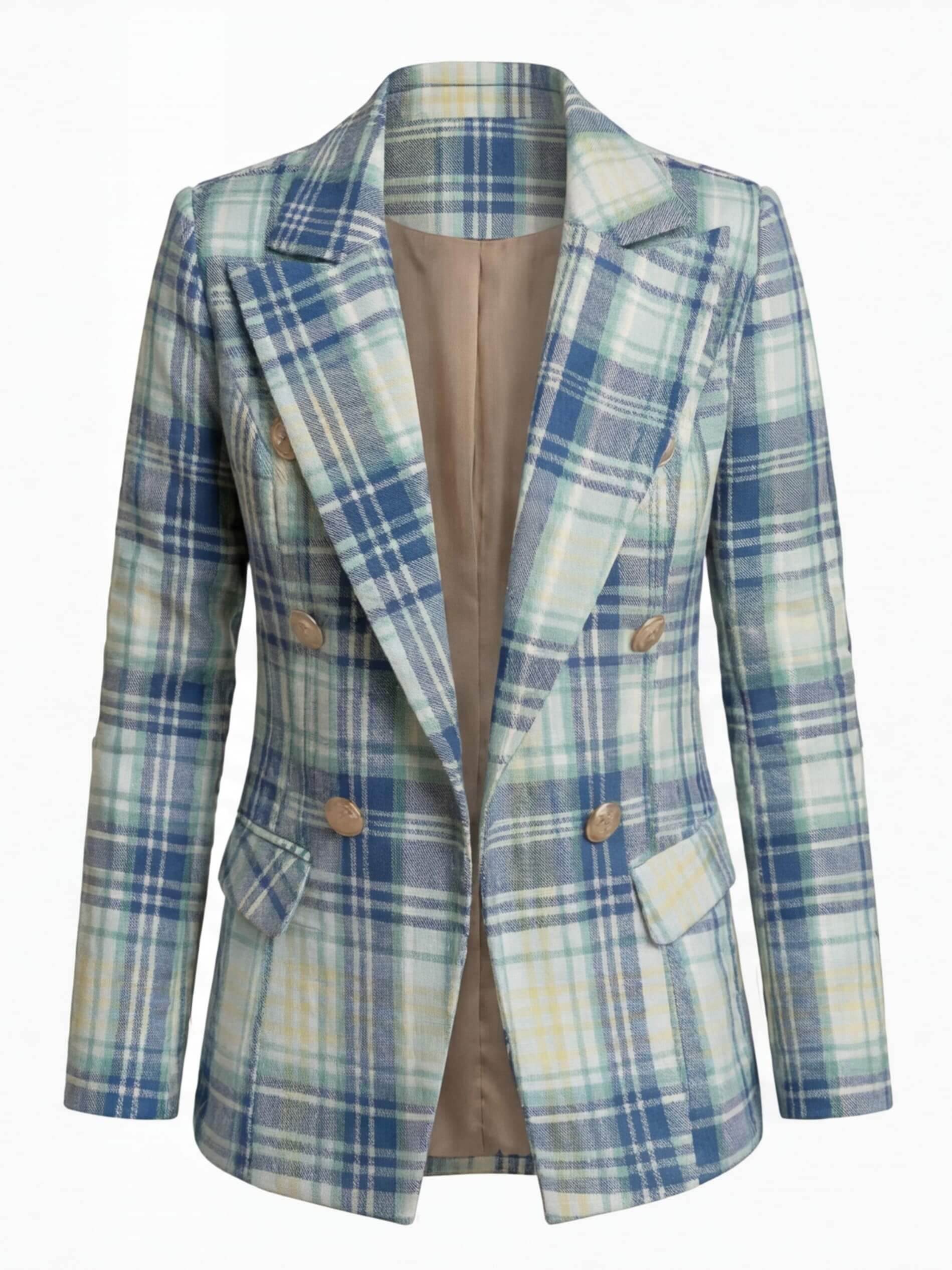 Women’s Plaid Blazer – Tailored Silhouette & Timeless Sophistication