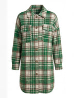 Women’s Plaid Shirt Jacket –  Loose Spring/Fall Fit