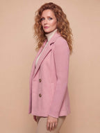 Women’s Double-Breasted Knit Sleeve Blazer
