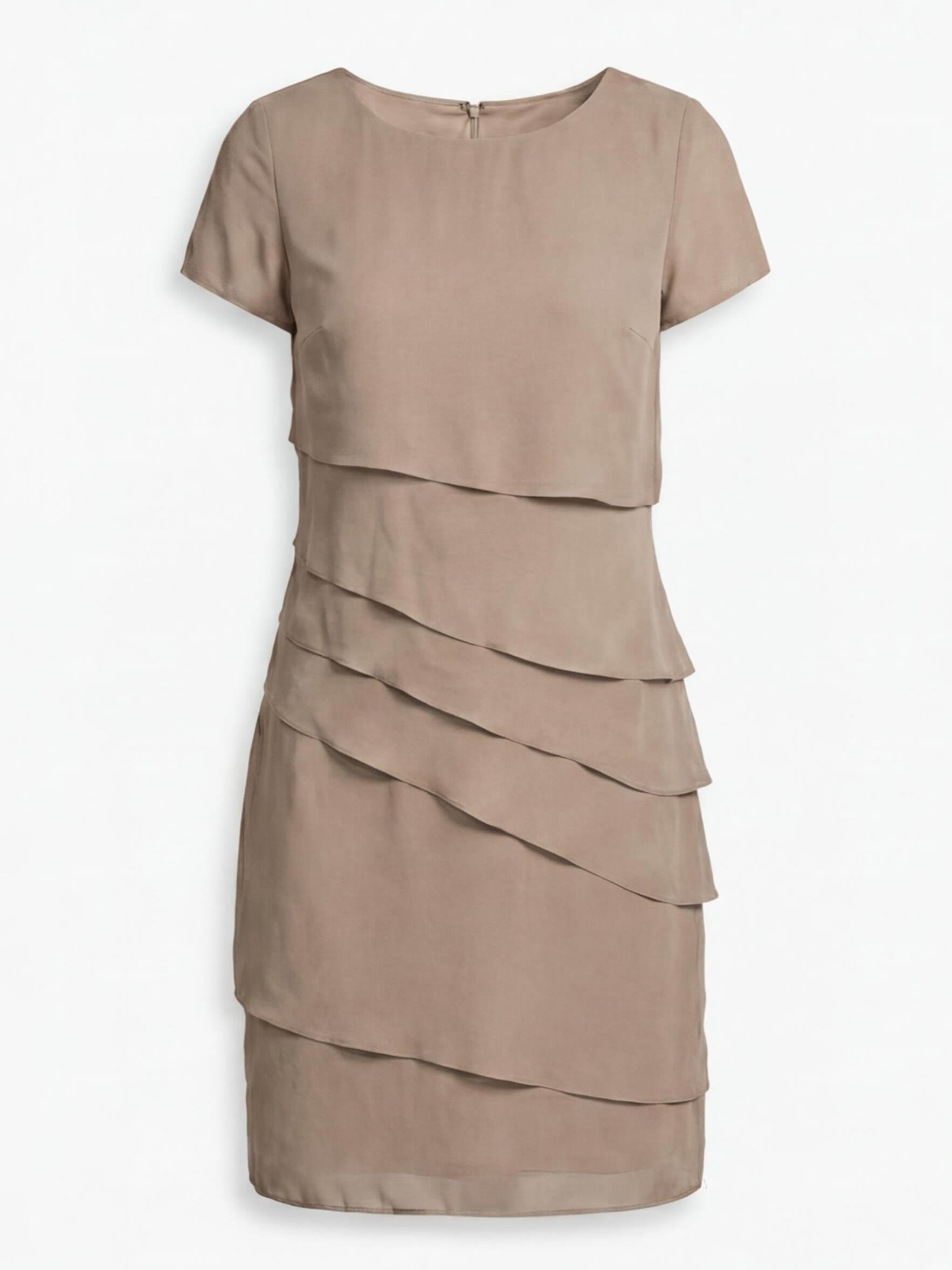 Women’s Elegant Chiffon Layered Dress – Round Neck