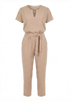 Women’s Jumpsuit – Elegant Tailored Short-Sleeve Jumpsuit
