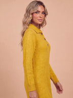 Women’s Knit Midi Dress with Button Front
