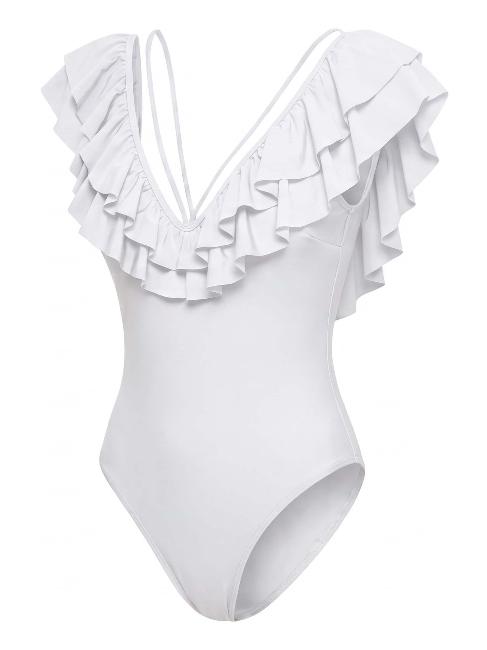 Women’s Off-Shoulder Ruffle One-Piece Swimsuit