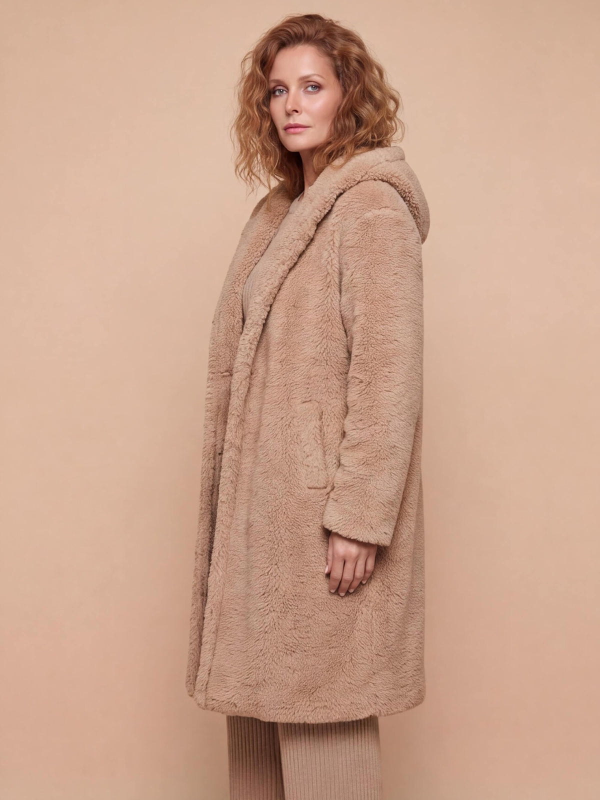 Women’s Hooded Faux Fur Long Coat