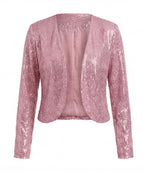Women’s Glitter Sequin Cardigan Jacket – Cropped Fit & Evening Sparkle