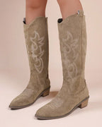 Ryder Embroidered Knee-High Boots