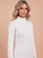 Women’s Ribbed Knit Turtleneck Mini Dress