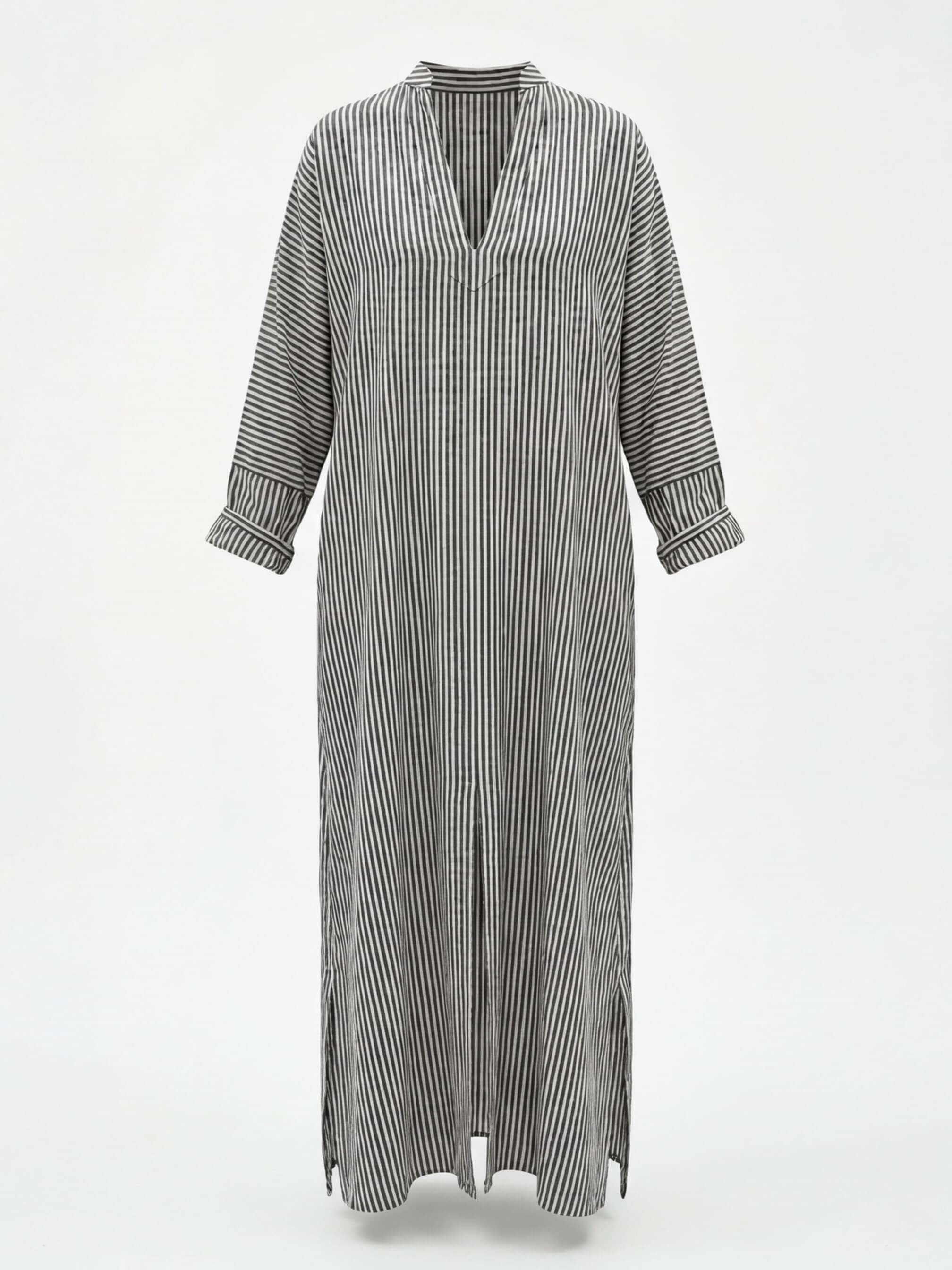 Women’s Dress – Striped Maxi Kaftan Dress