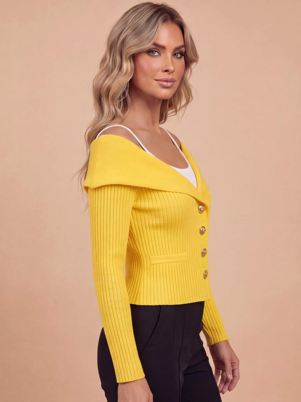 Women’s Ribbed Knit Button-Up Cardigan