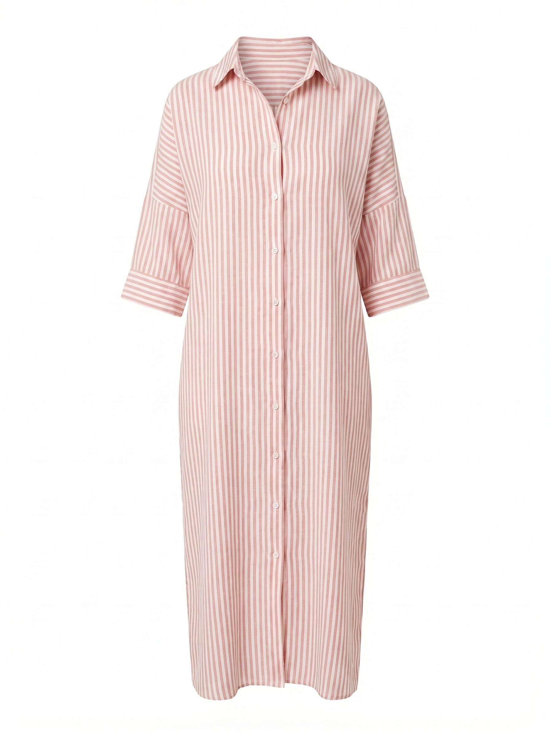 Women’s Striped Shirt Dress – Lightweight & Effortless Elegance
