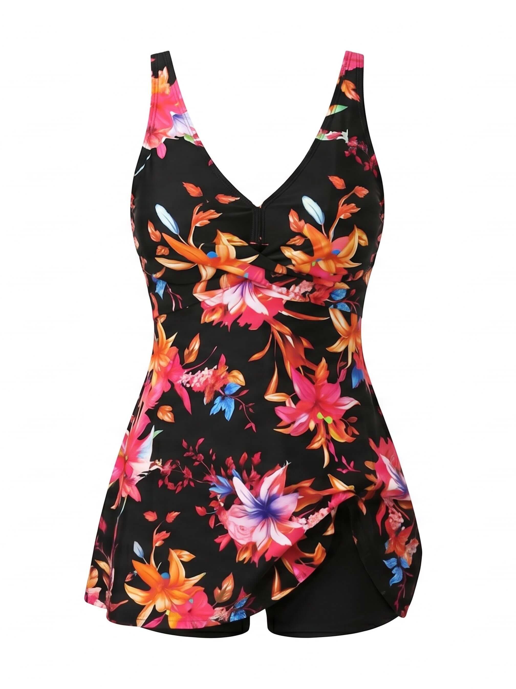 Women’s Floral Flounce Detail One-Piece Swimsuit
