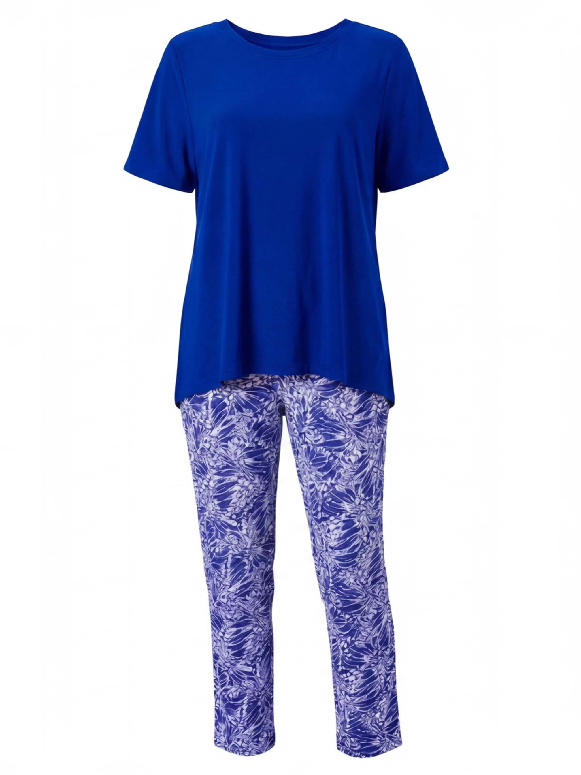 Women’s Short Sleeve Top and Printed Trouser Set