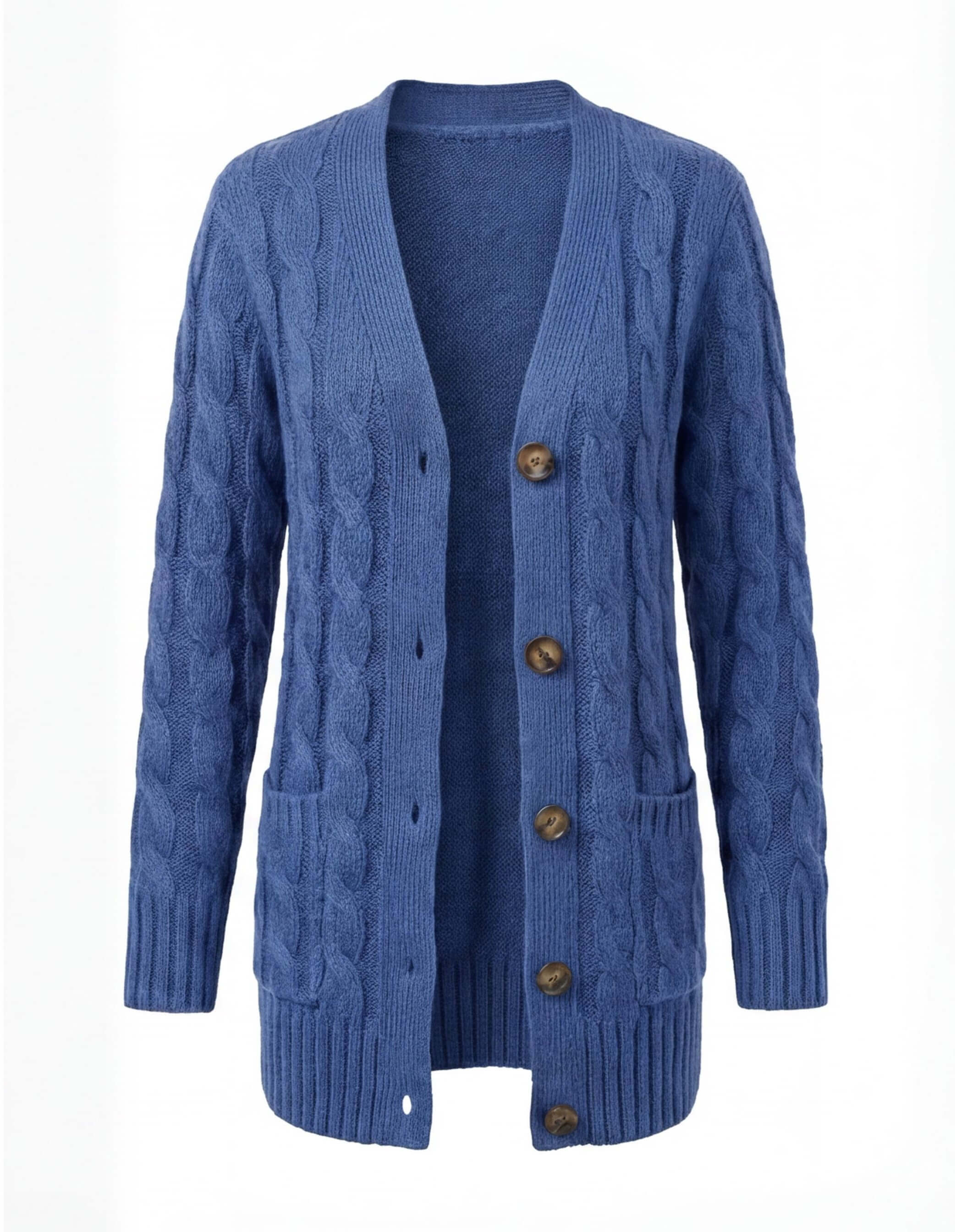 Women’s Cable Knit Cardigan – Button Front & Cozy Loose Fit