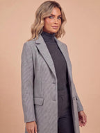 Women’s Long Tailored Button-Up Coat with Lapels