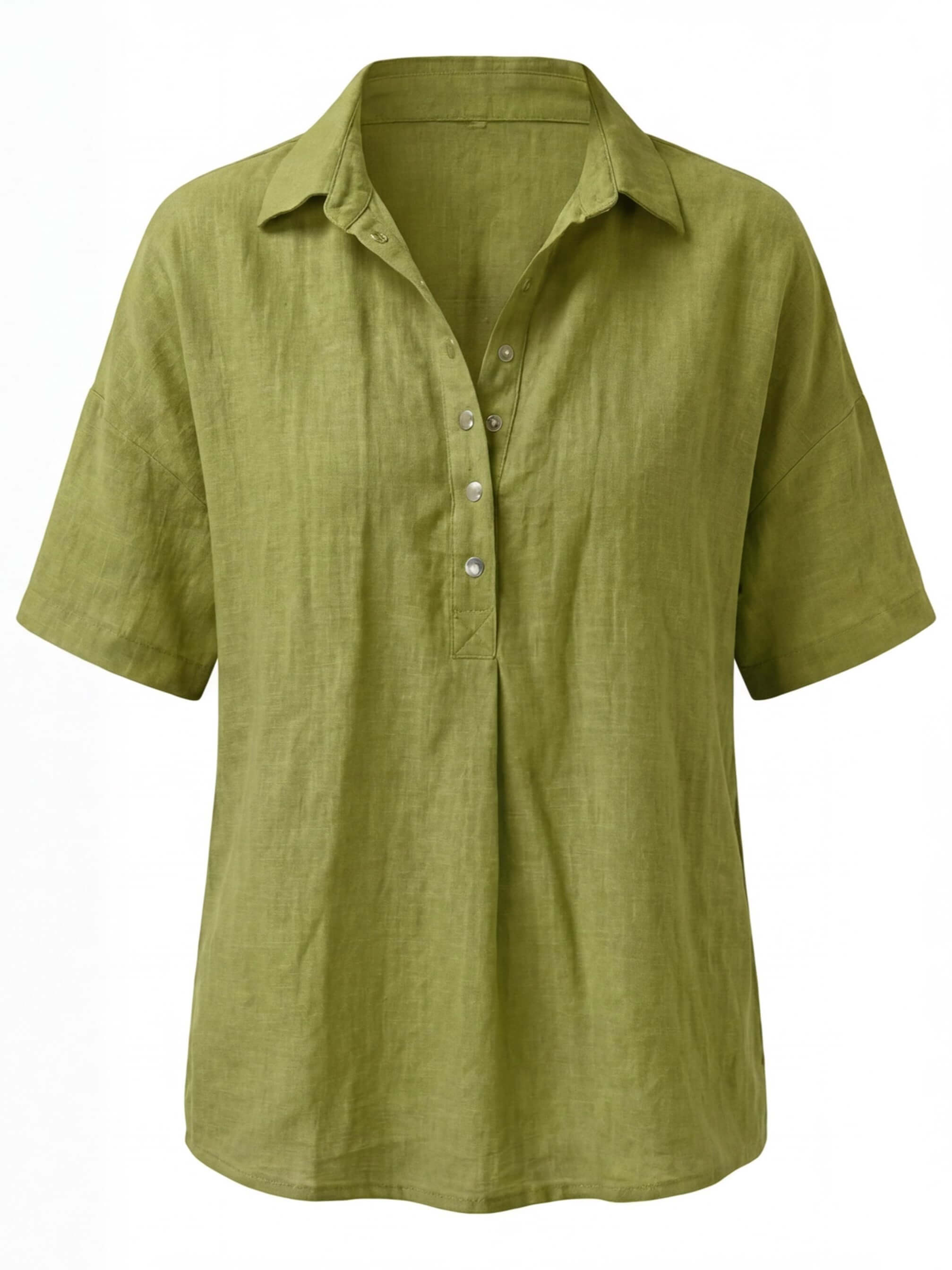 Women’s Collared Button Detail Short Sleeve Shirt