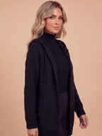 Women’s Chunky Knit Hooded Button-Up Cardigan
