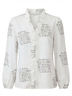 Women’s Ruffle V-Neck Blouse – Romantic Elegance & Modern Chic