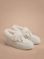 Women’s Wide-Fit Winter Slip-On Shoes – Faux-Fur Trim