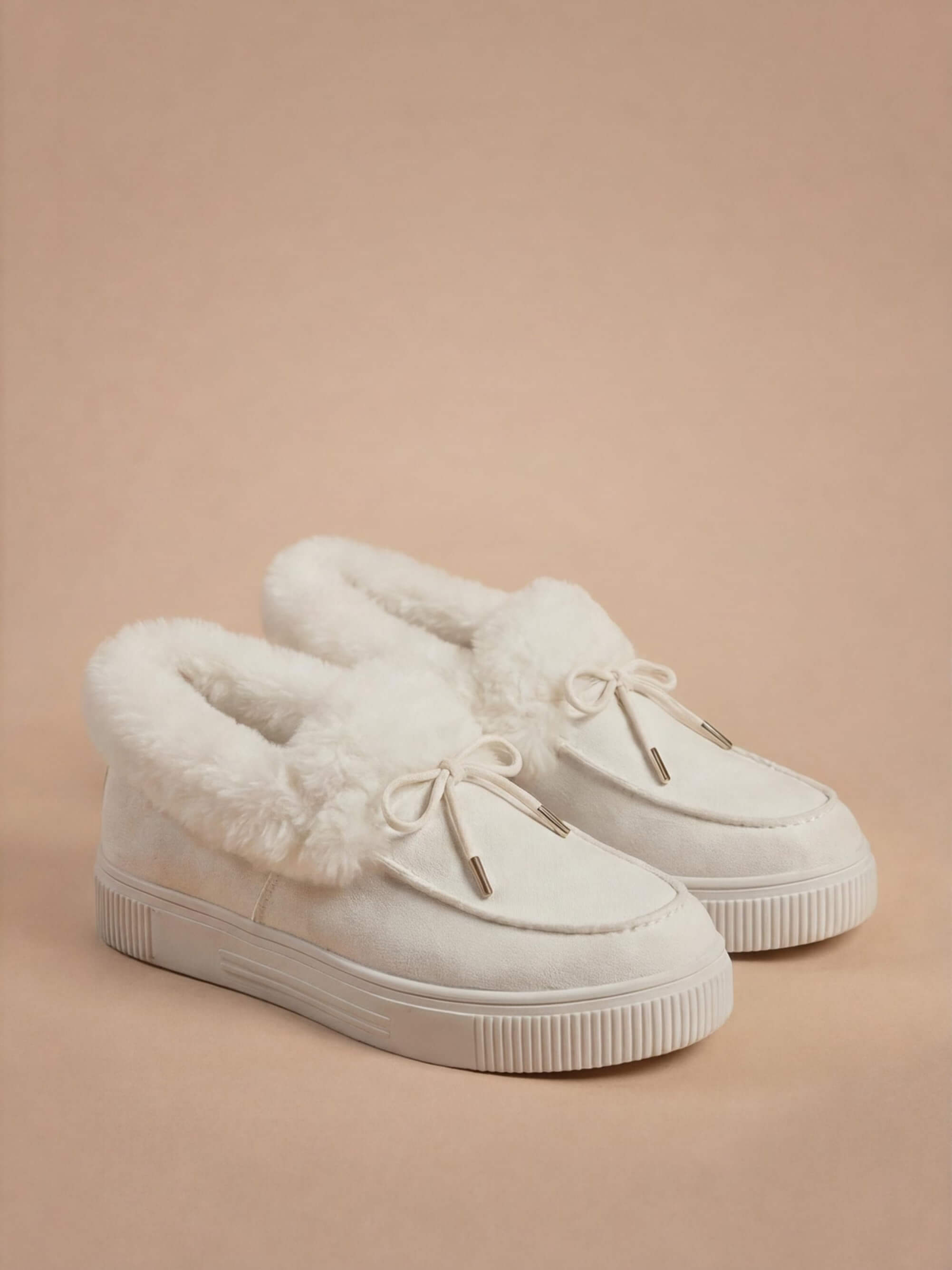 Women’s Wide-Fit Winter Slip-On Shoes – Faux-Fur Trim
