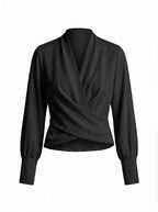 Women’s Blouse – Puff Sleeve Tailored Blouse