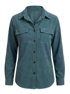 Women’s Corduroy Button Shirt – Classic Collar & Structured Casual Fit