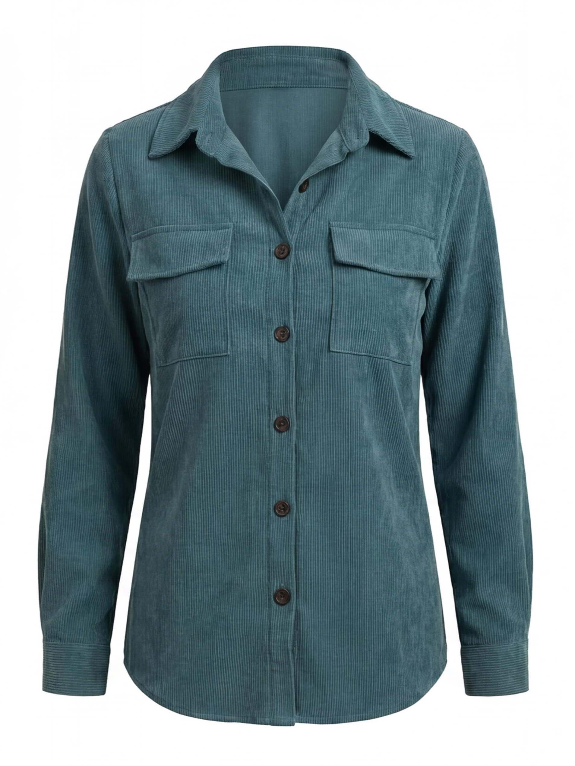 Women’s Corduroy Button Shirt – Classic Collar & Structured Casual Fit