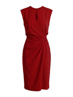 Women’s Sleeveless Keyhole Ruched Midi Dress