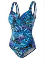 Women’s Tropical Leaf Wrap One-Piece Swimsuit