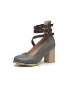 Women’s Block Heel Pumps with Triple-Strap