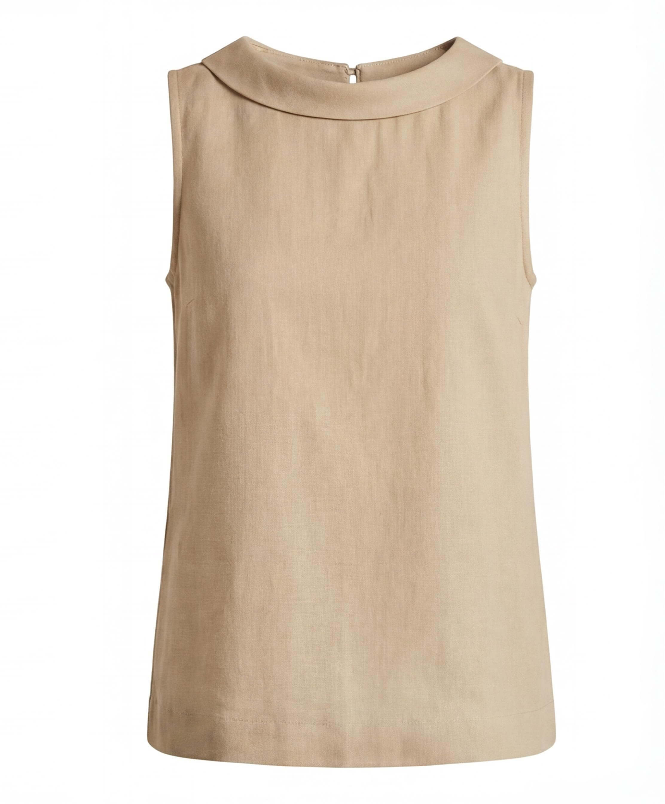 Women’s Elegant Sleeveless Top with Roll Collar