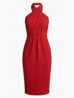 Women’s Halter Mini Dress – Draped Elegance