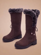 Women’s Knee-High Faux Fur Trim Boots