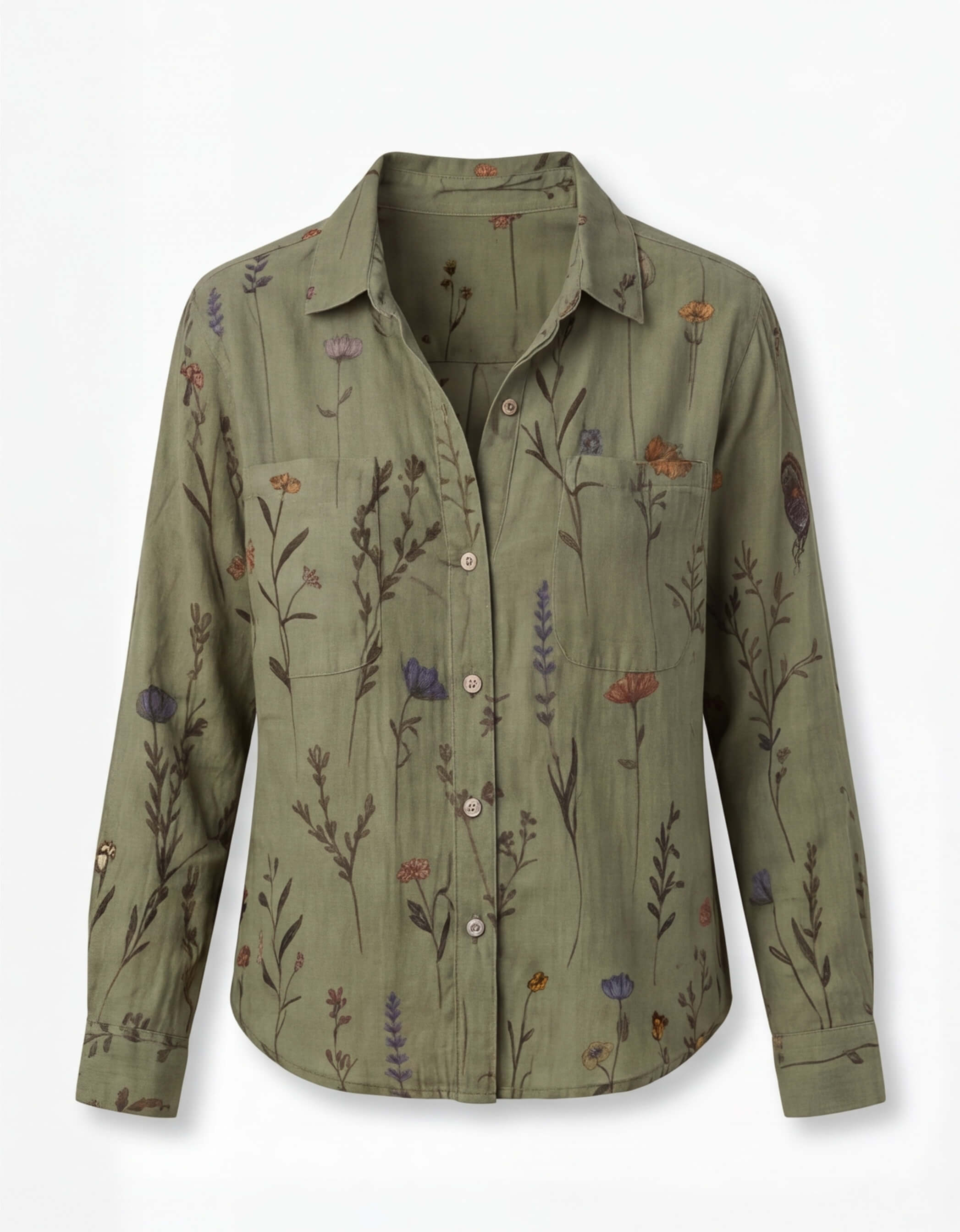 Women’s Top – Vintage Floral Printed Blouse