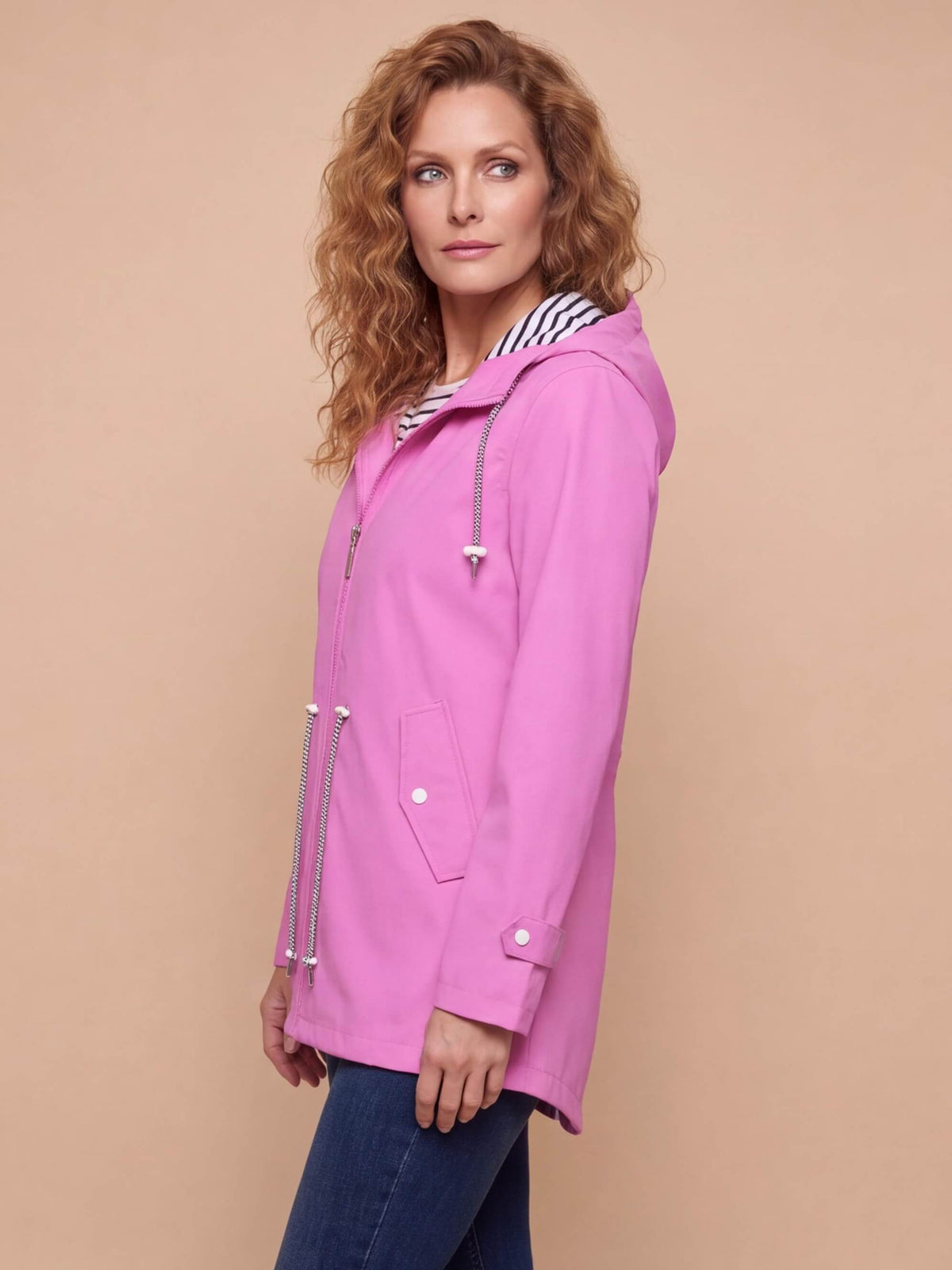 Women’s Hooded Zip Front Rain Jacket