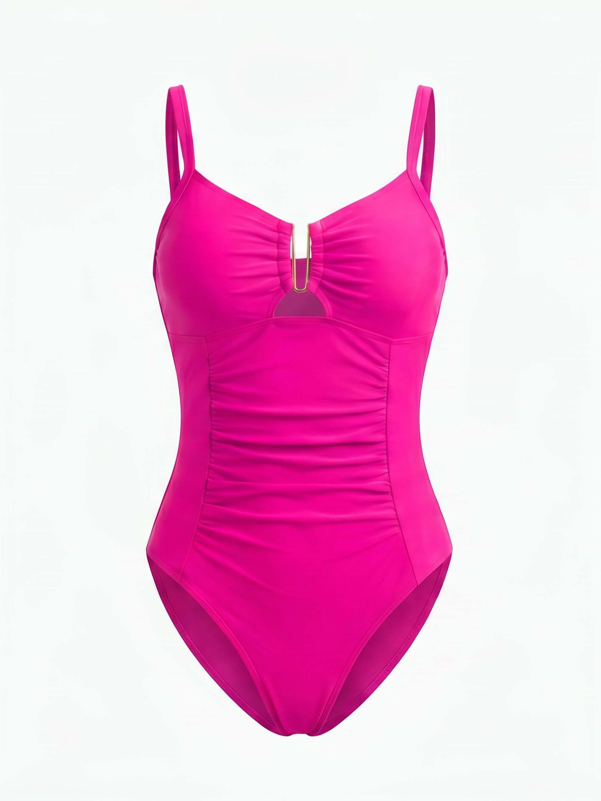 Women’s Ruched Keyhole One-Piece Swimsuit