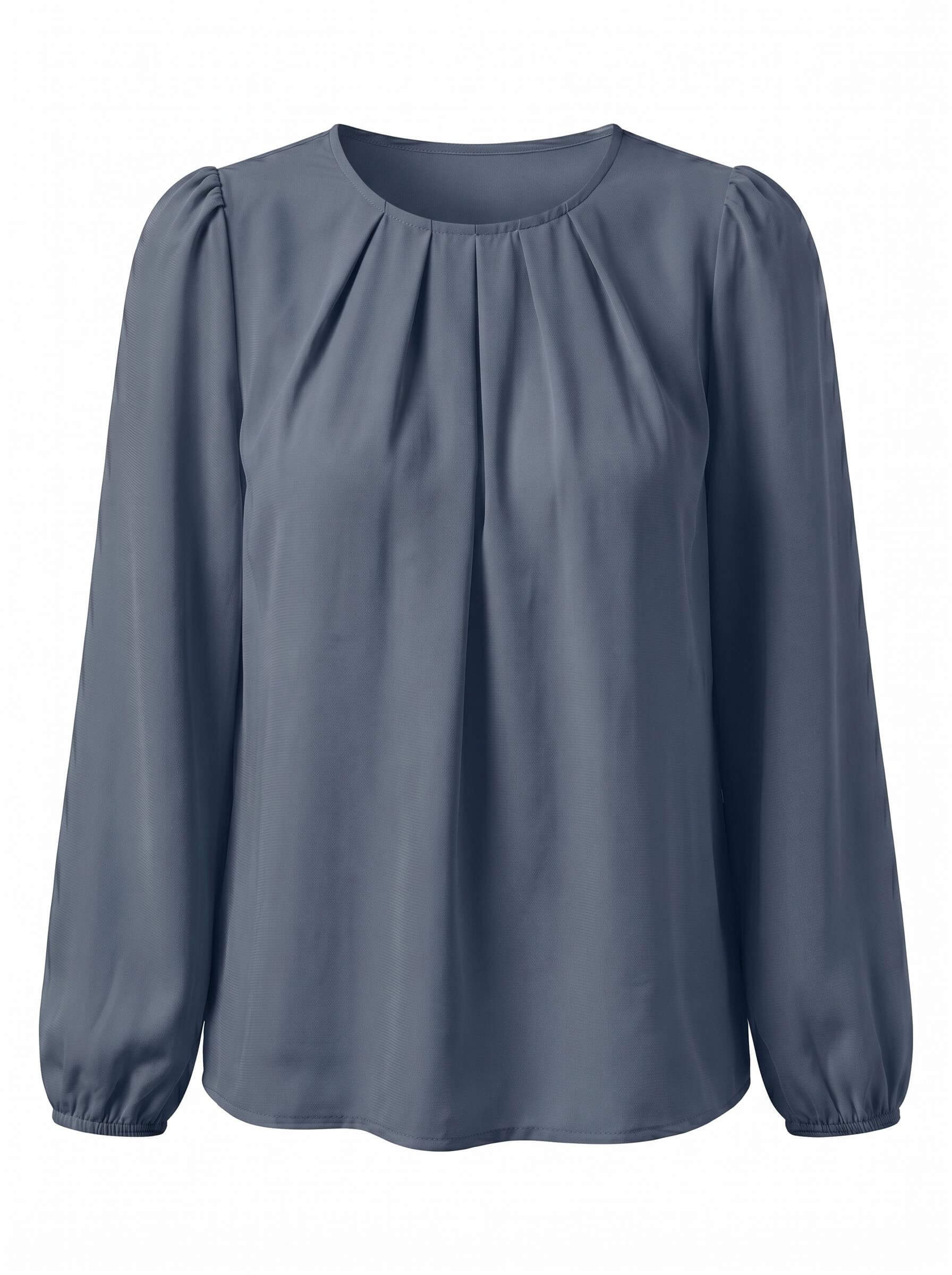 Women’s Top – Pleated Puff Sleeve Blouse