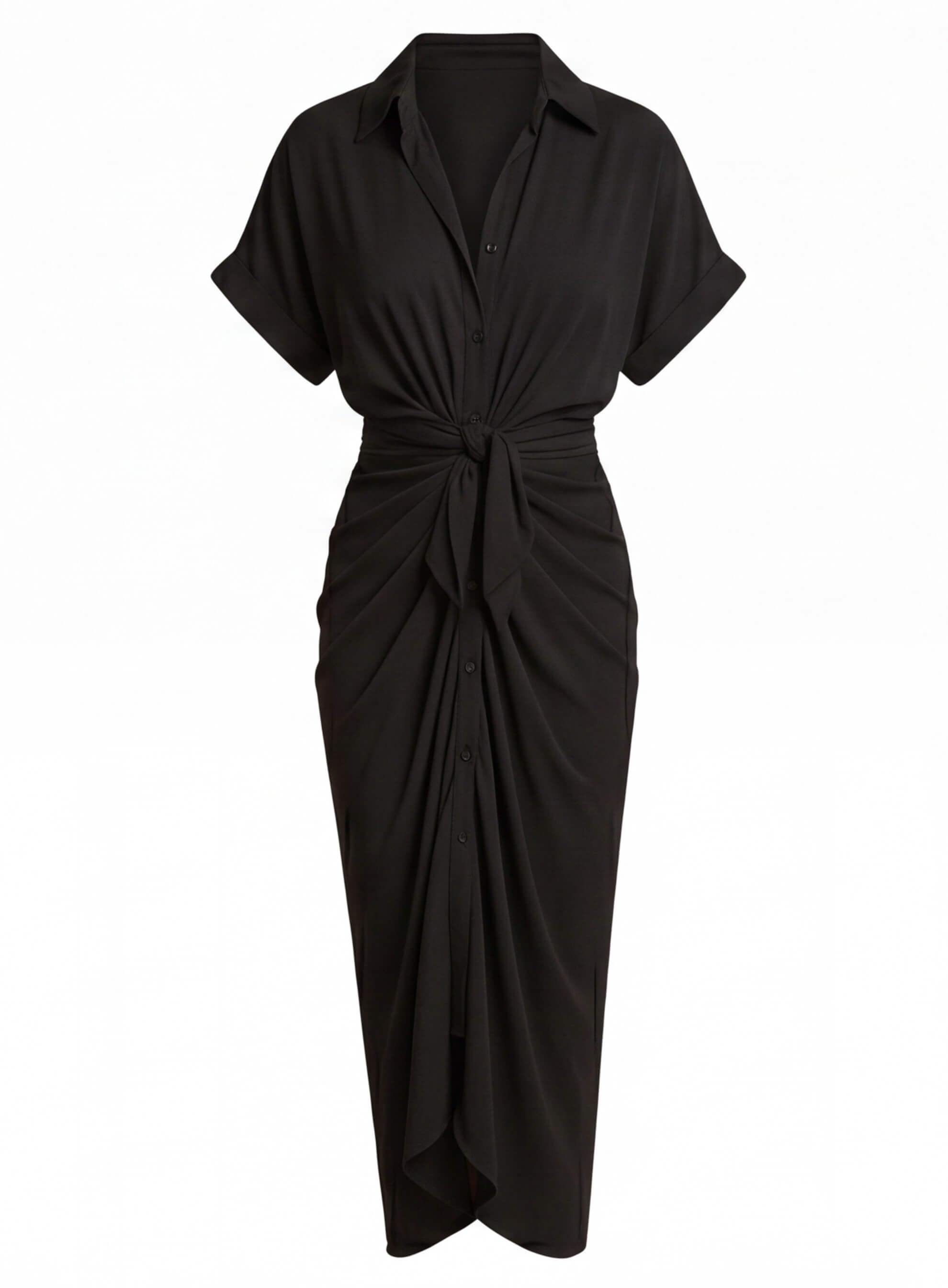 ruched summer dress Women's Ruched Midi Summer Dress – Label-Lahra