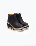 Women’s Platform Ankle Boots- Side-Zip