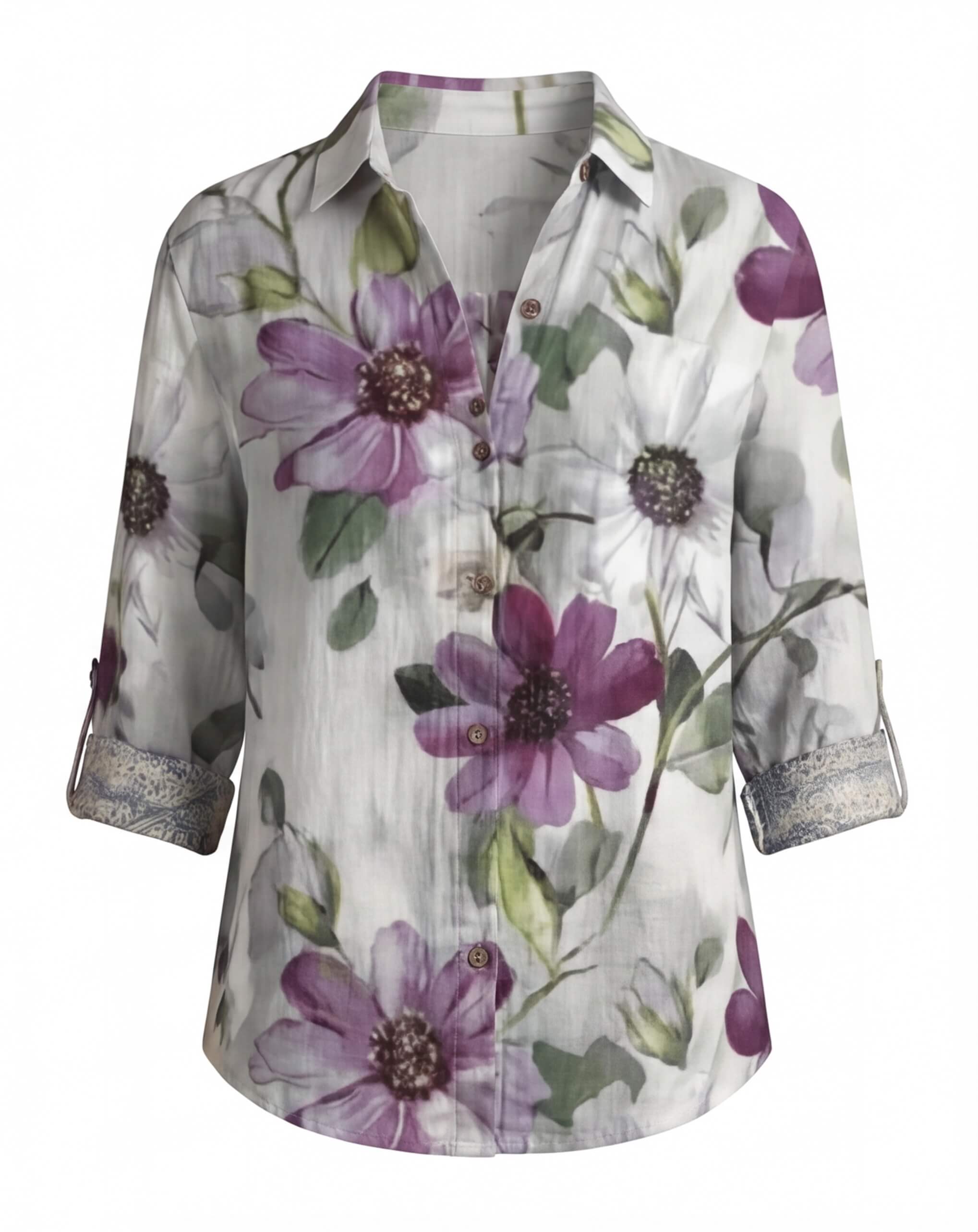 Women’s Floral Button-Up Blouse